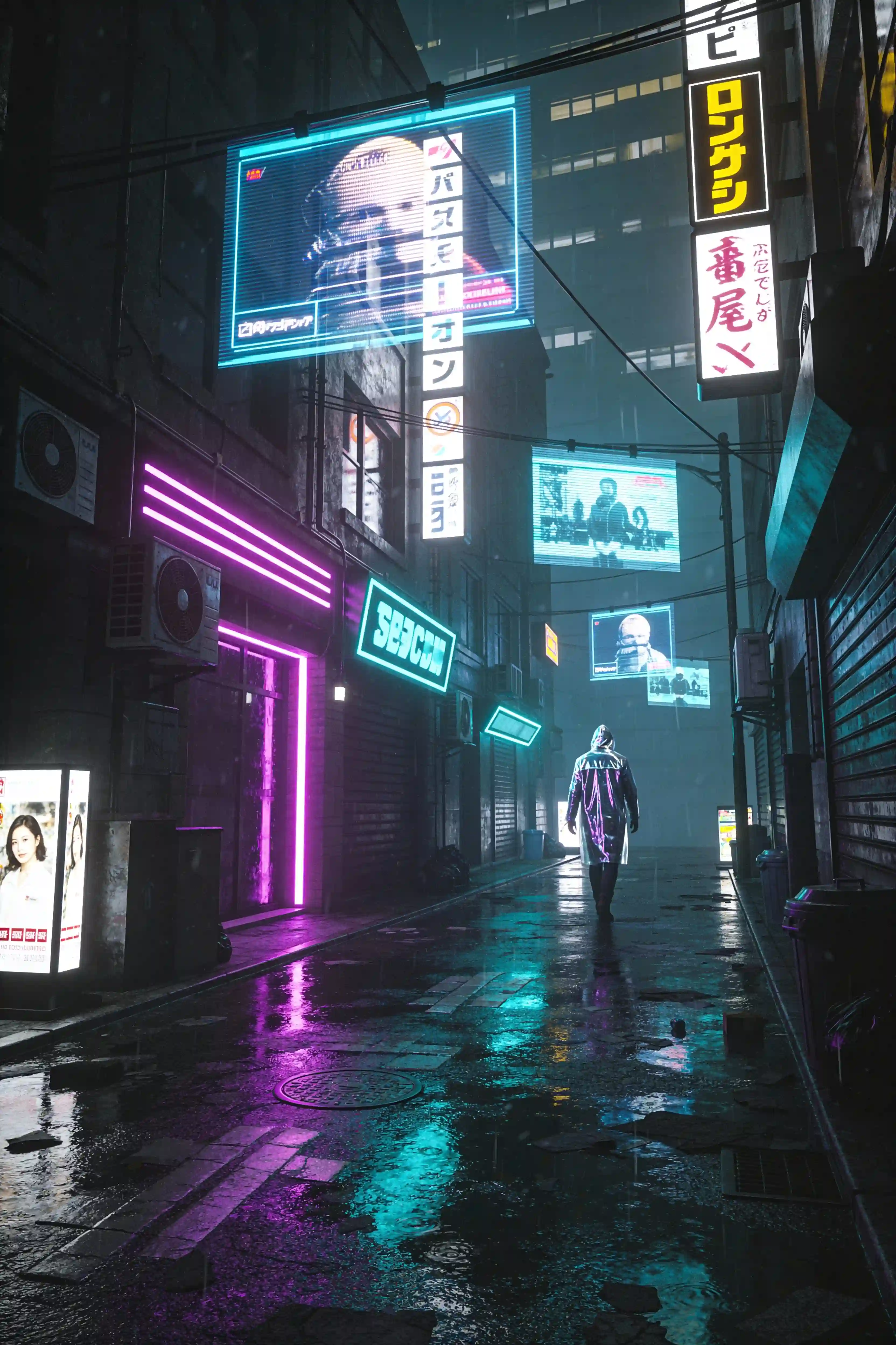 Neon cyberpunk city